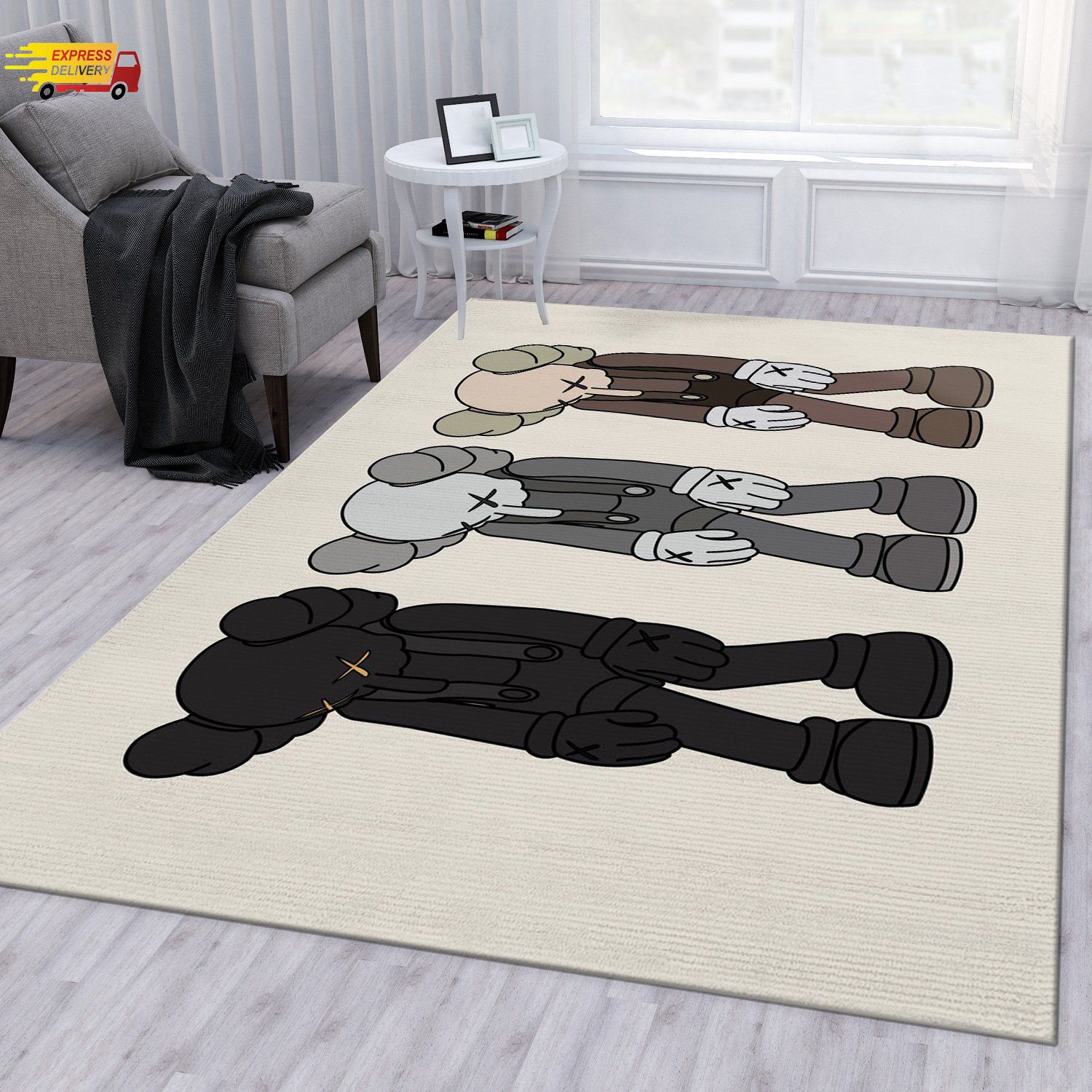 [THE BEST] Kaws Small Lie Set Area Rug Living Room Rug US Gift Decor #Rug#carpet#Homedecor
