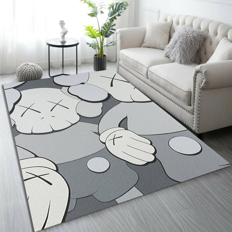 Holiday Grey Kaws- Kaws Living Room Carpet- Floor Decor- Graffiti Art- Sneaker Room Rug