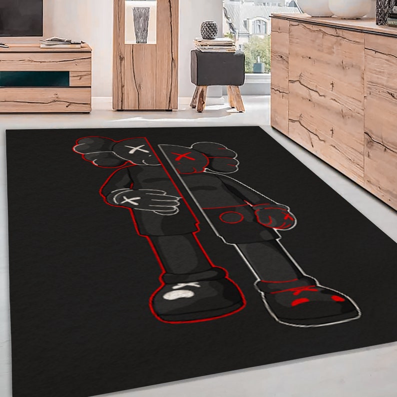Pink Kaws Standing Rug - Kaws Rug - Kaws Decor- Hypebeast Rug- Area Rug- Kaws Rug- Cartoon Rug- Rug For Boy- Boyfriend Gift- Home Decor #Rug#carpet#Homedecor
