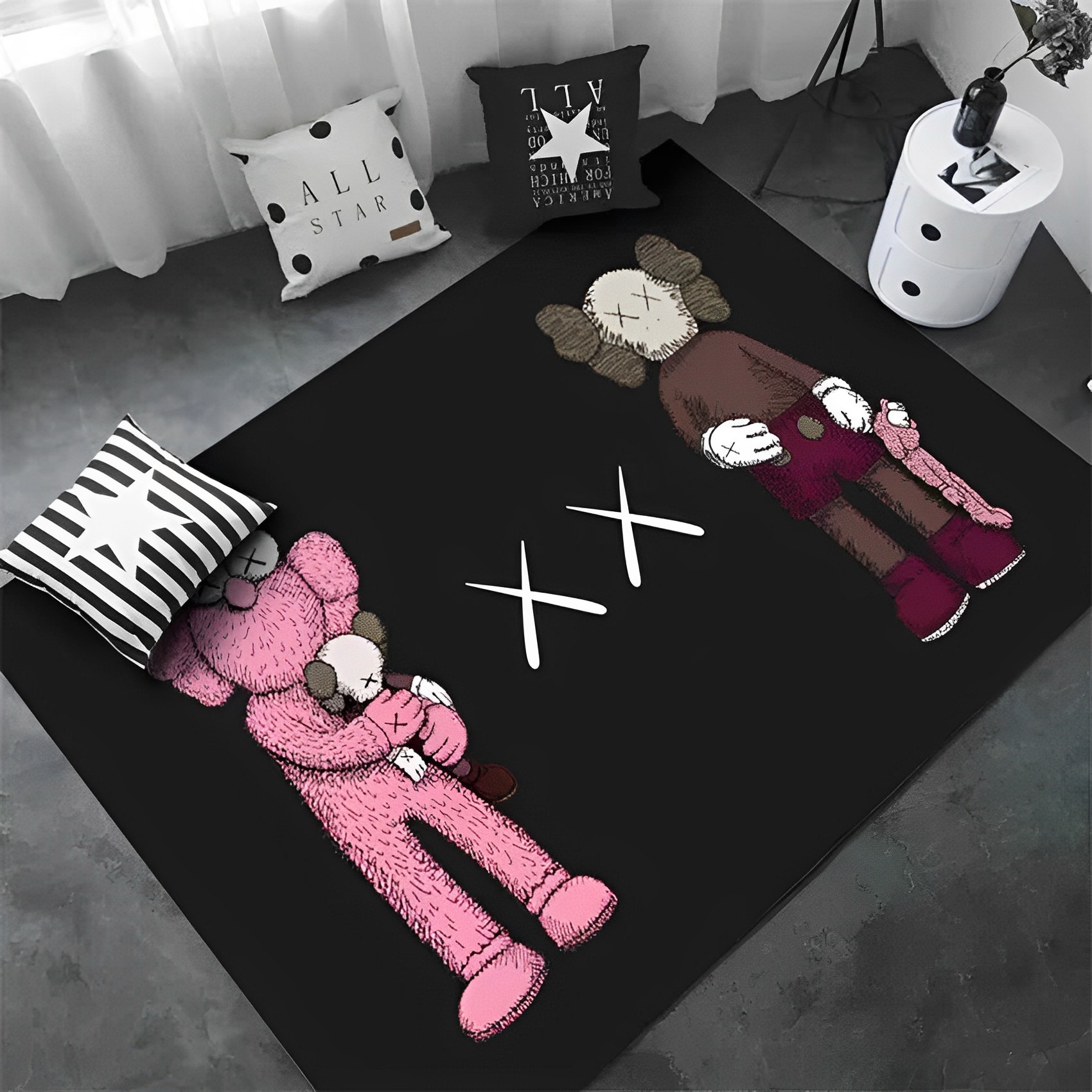 Hypebeast Rug- Kaws Rug- Kaws Carpet- Cool Kaws Rug- Kaws Cartoon Area Rug- Street Style Rug- Popart Kaws Rug- Kids Rug- Kaws Gift N06 #Rug#carpet#Homedecor
