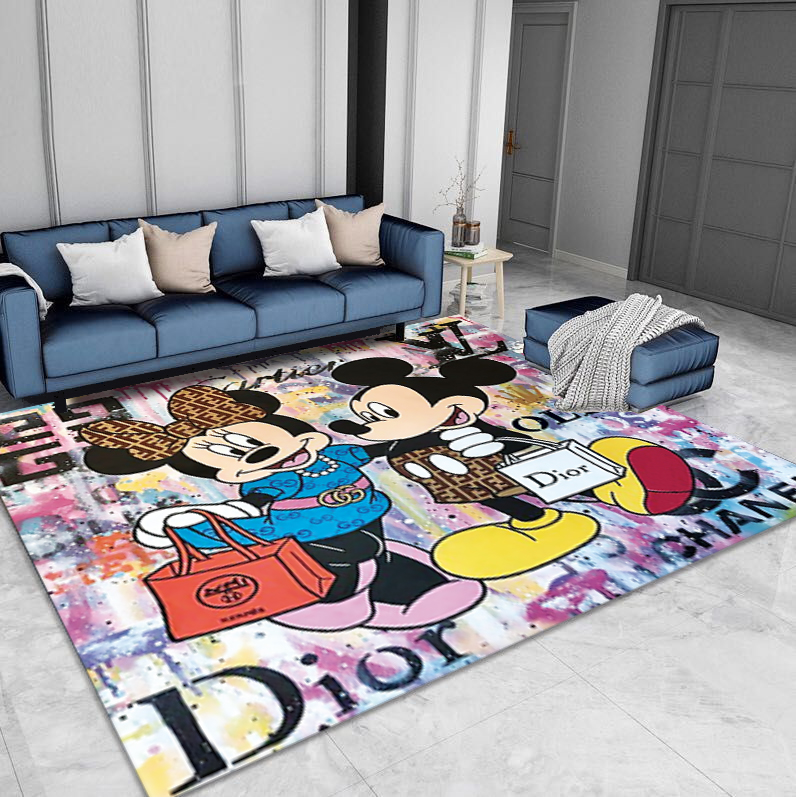 Mickey muose ft Dior colorful area rug carpet living room and bedroom mat #Rug#carpet#Homedecor