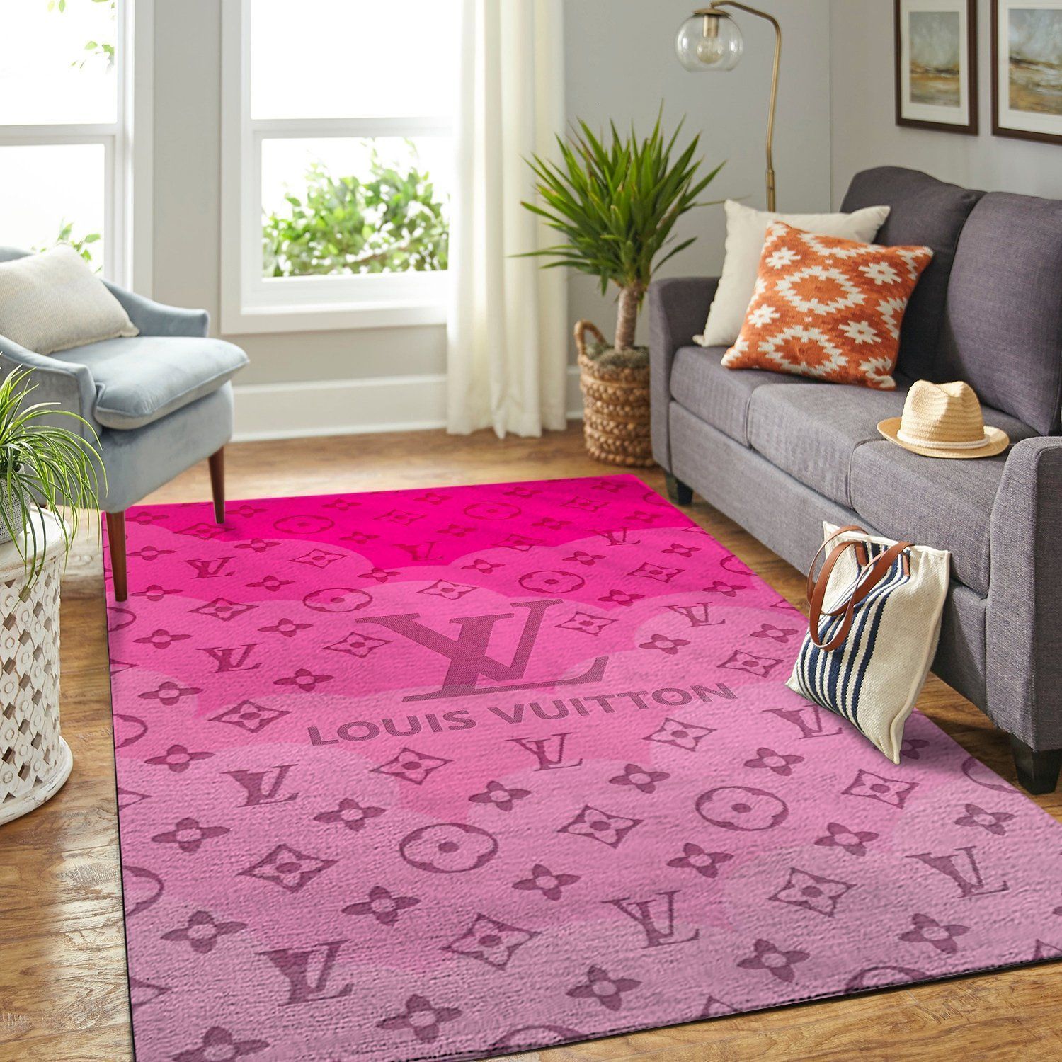 Louis Vuitton Area Rug Pink Hypebeast Carpet Luxurious Fashion Brand Logo Living Room  Rugs Floor Decor #Rug#carpet#Homedecor
