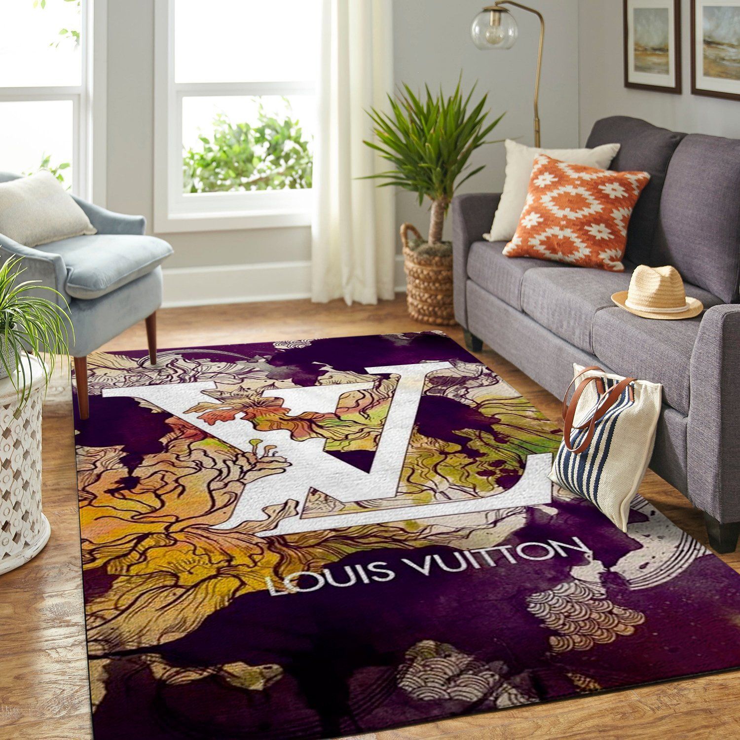 Louis Vuitton Area Rug Hypebeast Carpet Luxurious Fashion Brand Logo Living Room  Rugs Floor Decor  #Rug#carpet#Homedecor