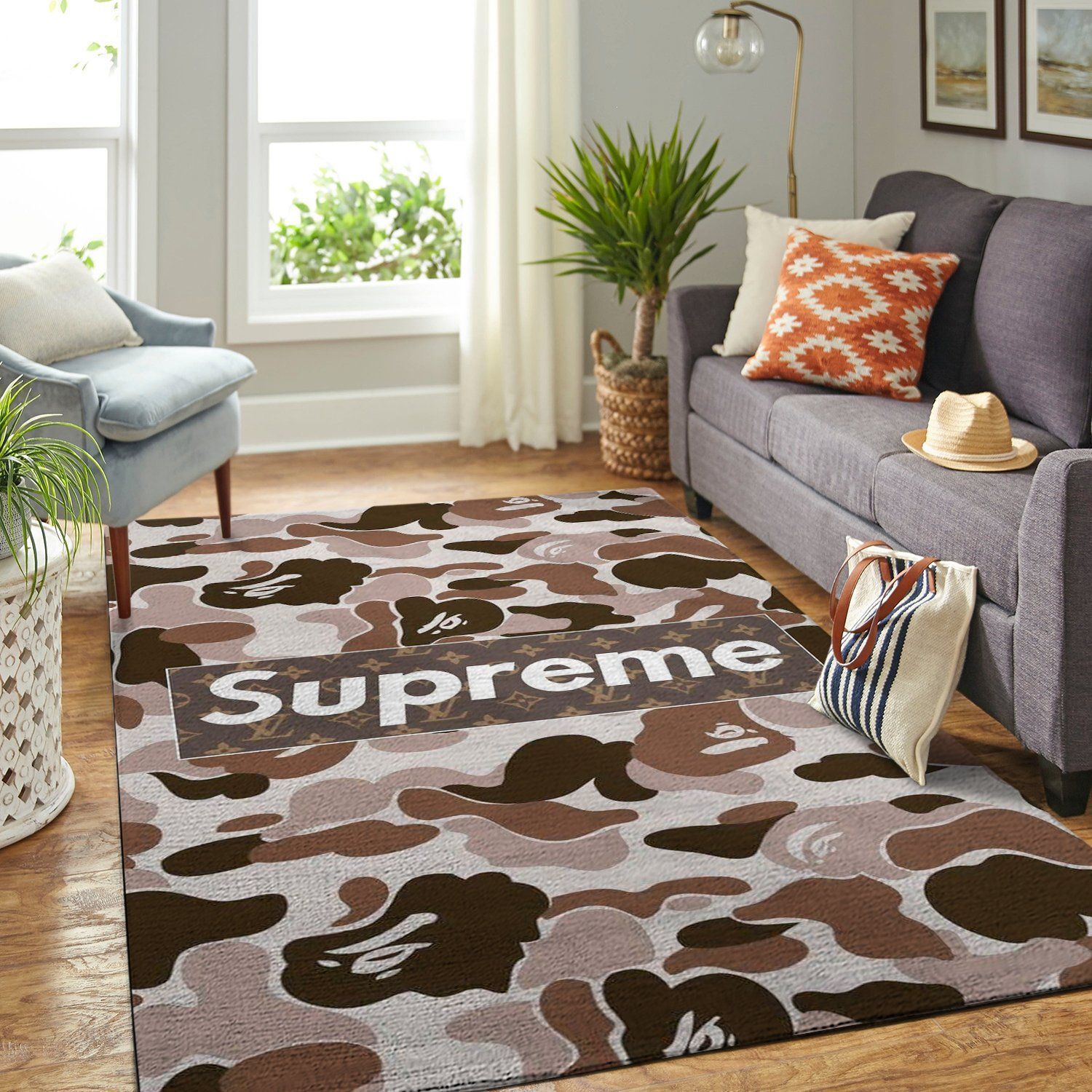 Louis Vuitton Supreme Area Rug Hypebeast Carpet Luxurious Fashion Brand Logo Living Room  Rugs Floor Decor 200102 #Rug#carpet#Homedecor