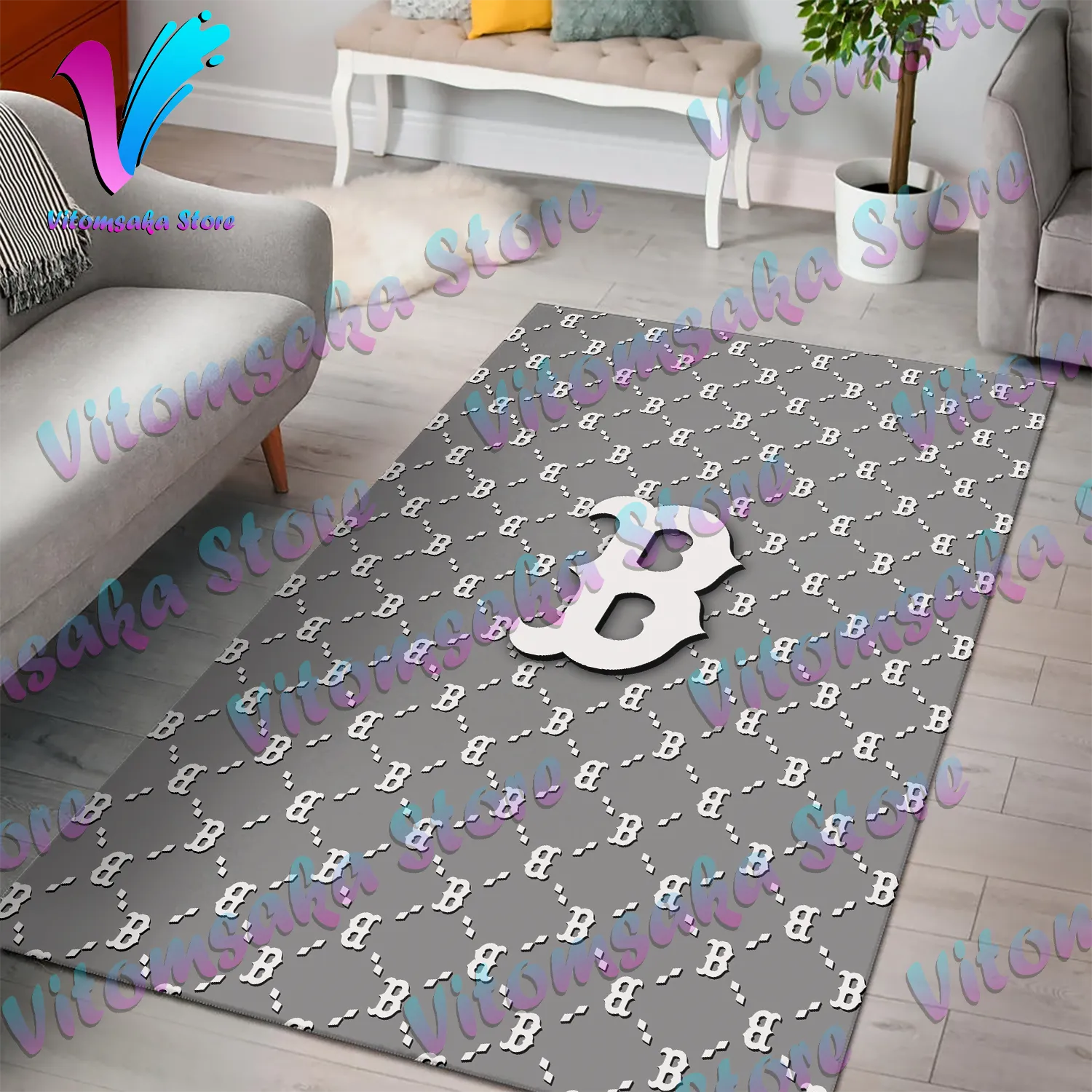 Boston Red Sox Area Rugs Luxury Living Room Carpet LV071204 Local Brands Floor Decor The US Decor - Indoor Outdoor Rugs #Rug#carpet#Homedecor