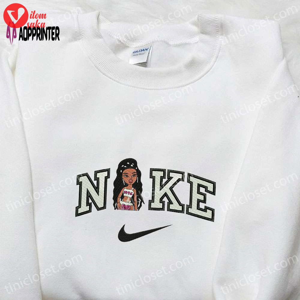 1996 bratz doll x nike embroidered sweatshirt: cartoon hoodie perfect family gifts