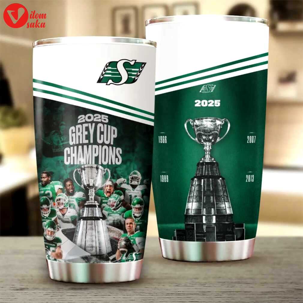 2025 grey cup champions saskatchewan roughriders stainless steel tumbler