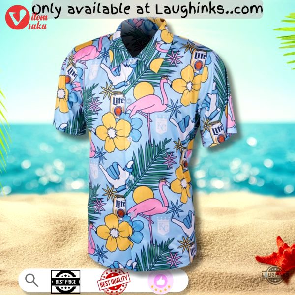 2025 kc royals miller lite flamingo hawaiian shirt giveaway august 30