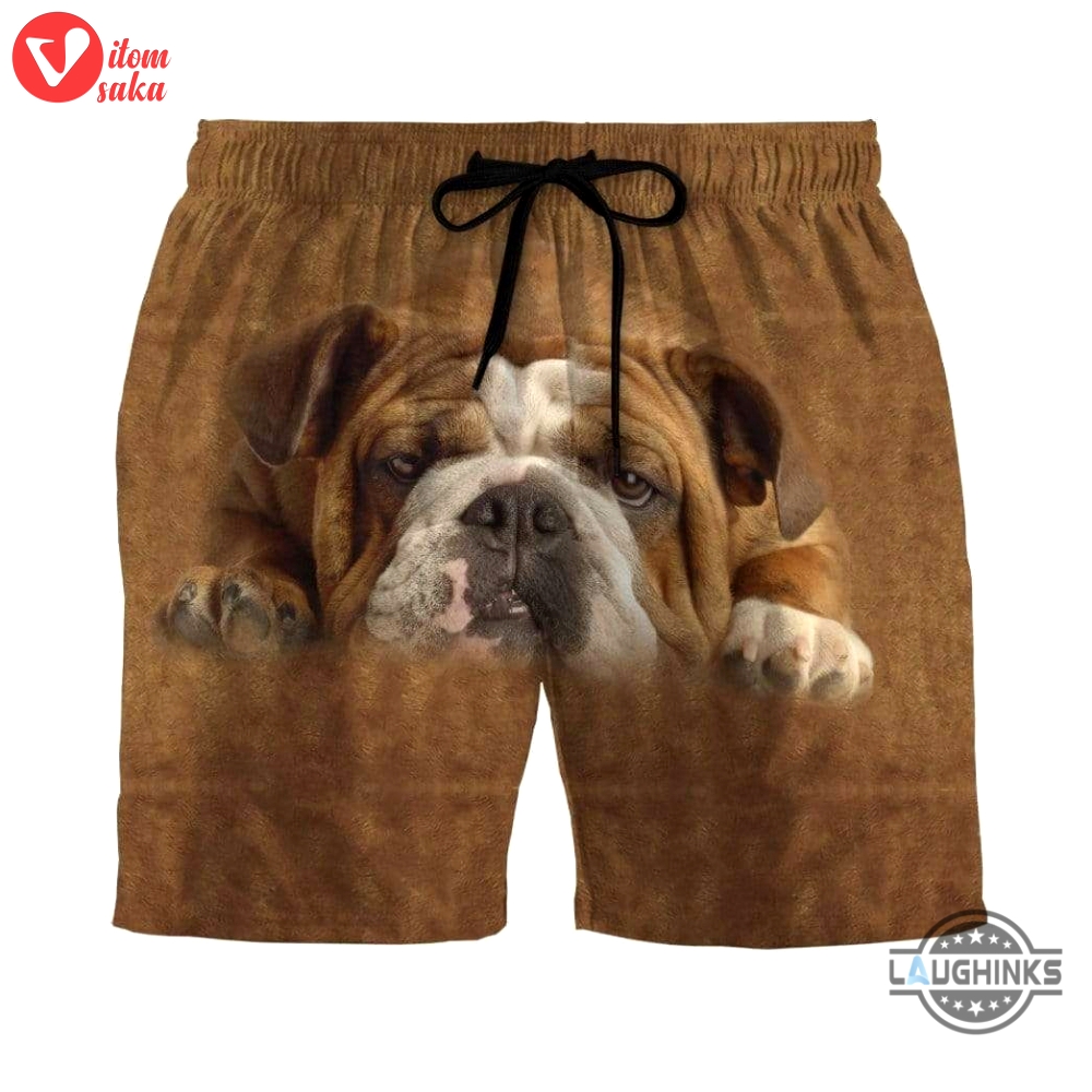 3d lazy bulldog custom summer beach summer men beach shorts swim trunks hawaiian shirt style printed 3d swim trunks aloha summer beach button up shirts and shorts