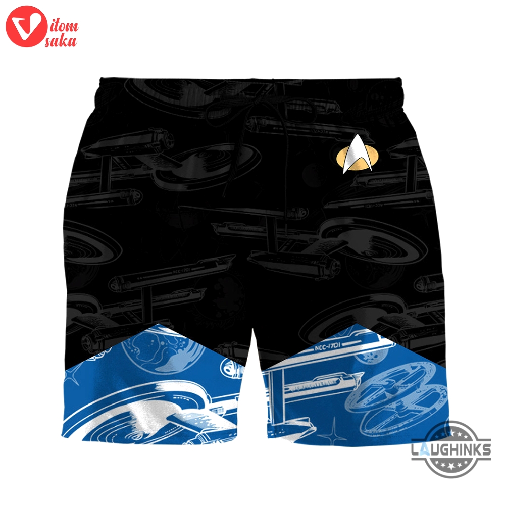 3d st the next generation 1987 hawaiian style blue uniform custom men shorts aloha summer beach button up shirts and shorts new