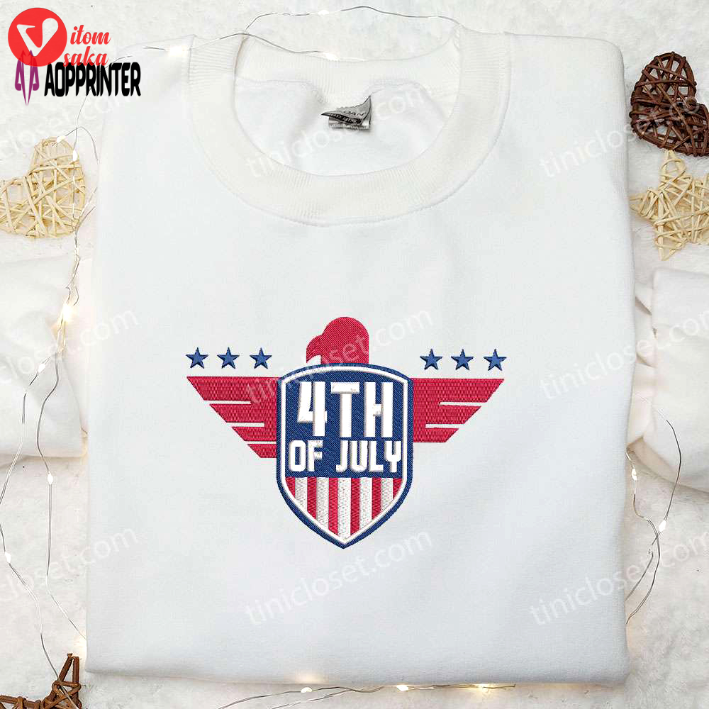 4th of july eagle flag embroidered shirt: celebrate with national day gifts