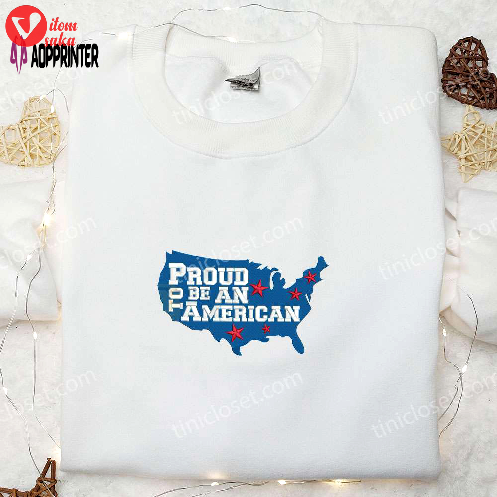 4th of july usa map embroidered shirt: proud american best patriotic shirts & national day gifts