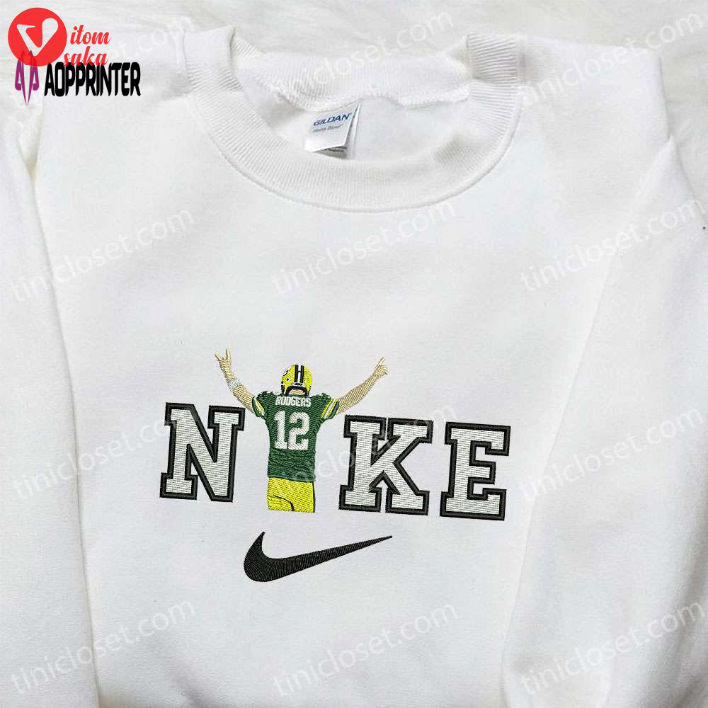 Aaron rodgers x nike nfl embroidered shirt sweatshirt & hoodie: premium sportswear collection