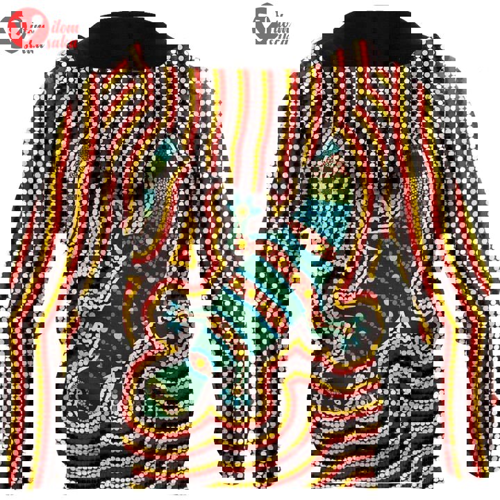 Aboriginal lizard dot 3d all over printed hoodie, zip- up hoodie