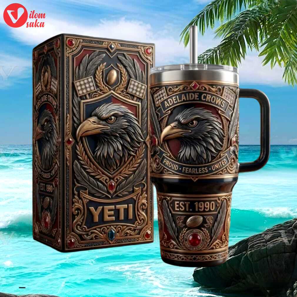 Adelaide crows afl proud fearless united 2026 retro 40oz fans gift stainless steel insulated tumbler