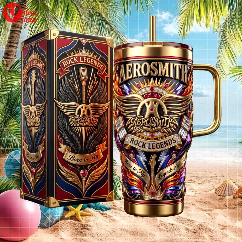 Aerosmith rock legends born to fly farewell tour 2024 retro 20oz stainless steel insulated tumbler