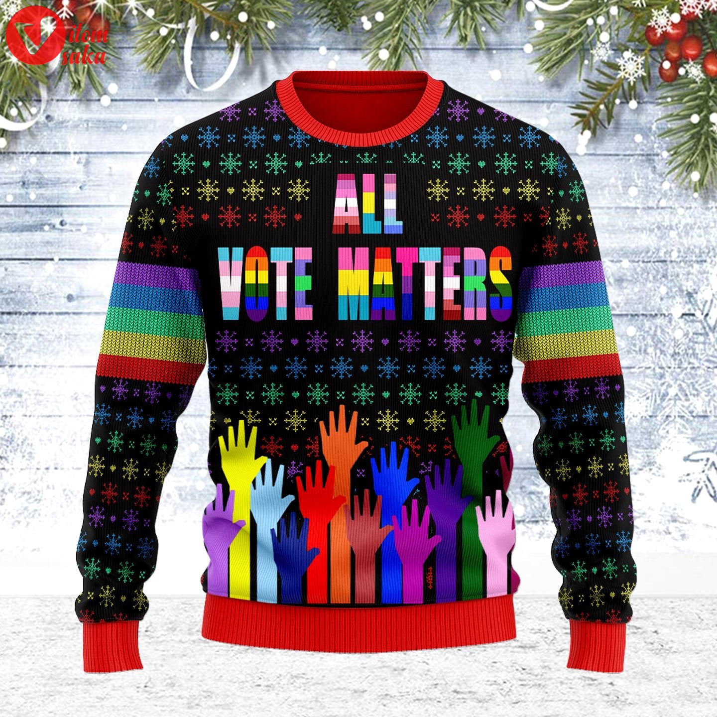 All vote matters ugly christmas sweater – stormmerch exclusive