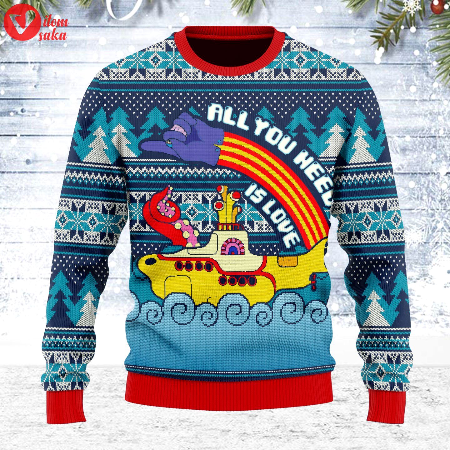 All you need is love ugly christmas sweater – stormmerch exclusive