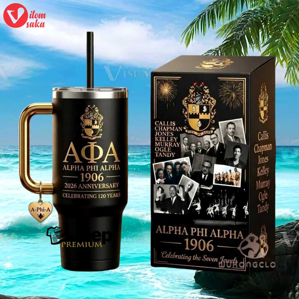 Alpha phi alpha 120th anniversary 1906 seven jewels fraternity gift stainless steel insulated tumbler