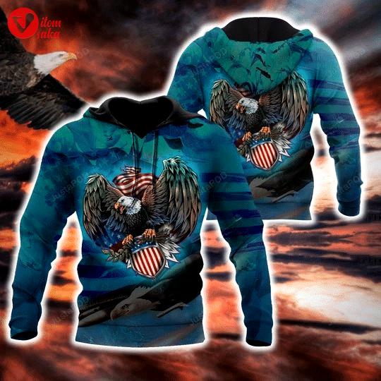 American eagle 3d all over printed hoodie, zip- up hoodie