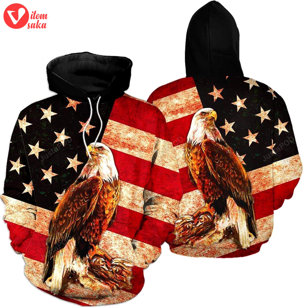 American flag eagle 3d all print hoodie, zip- up hoodie