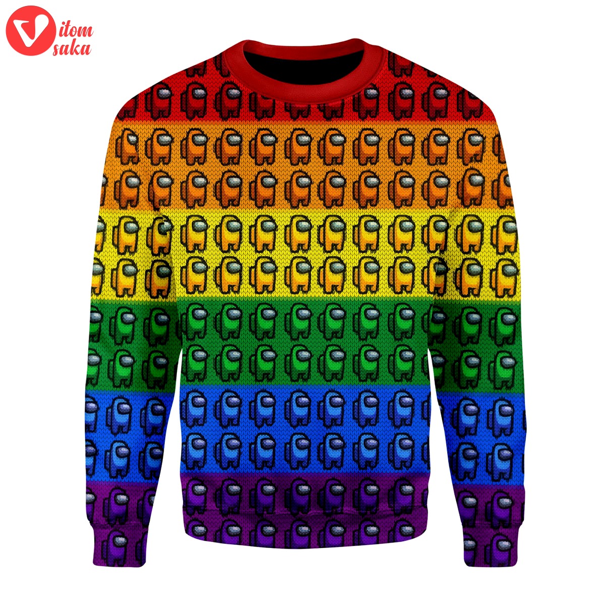 Among us gay pride christmas sweater – stormmerch exclusive