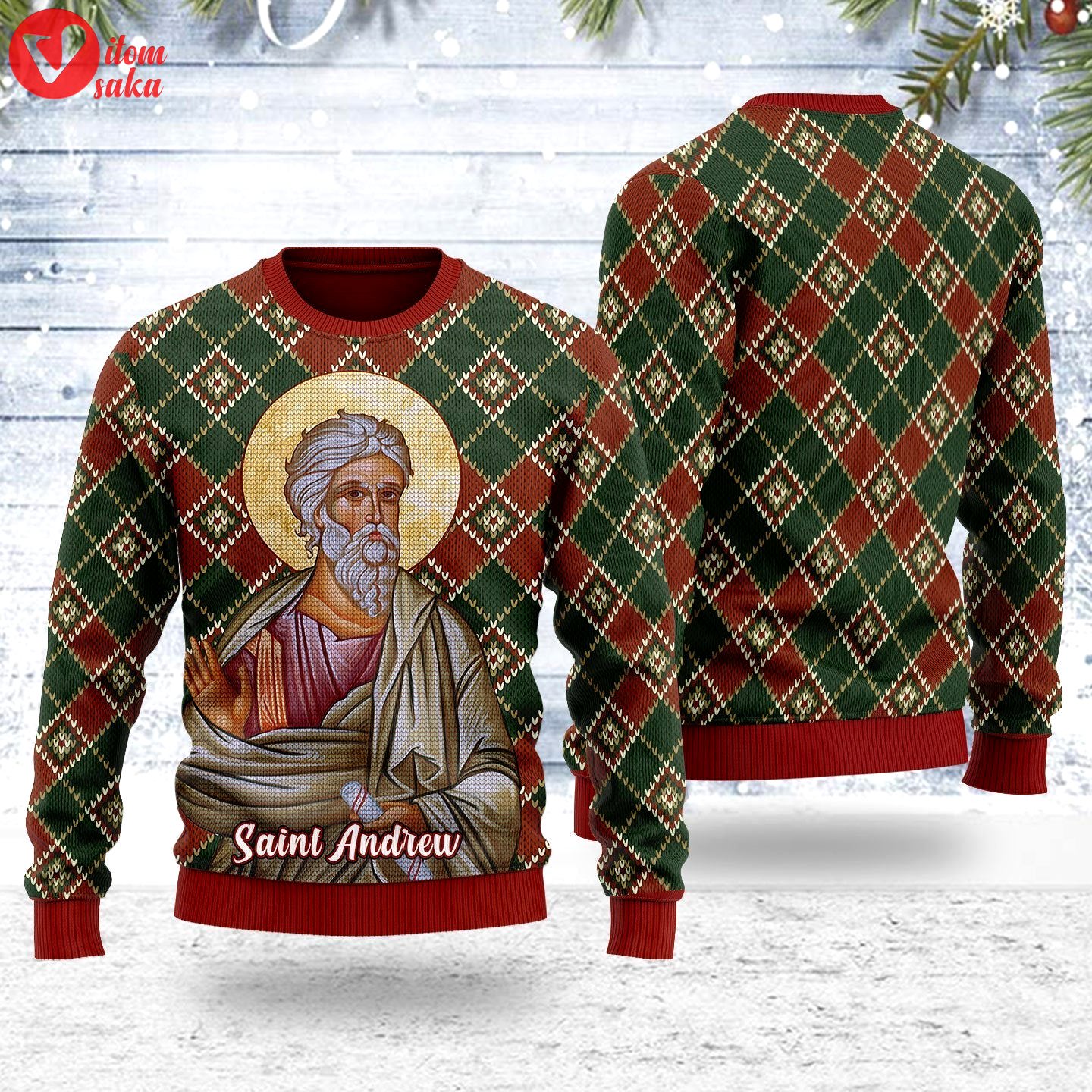 Andrew the apostle ugly christmas sweater – stormmerch exclusive