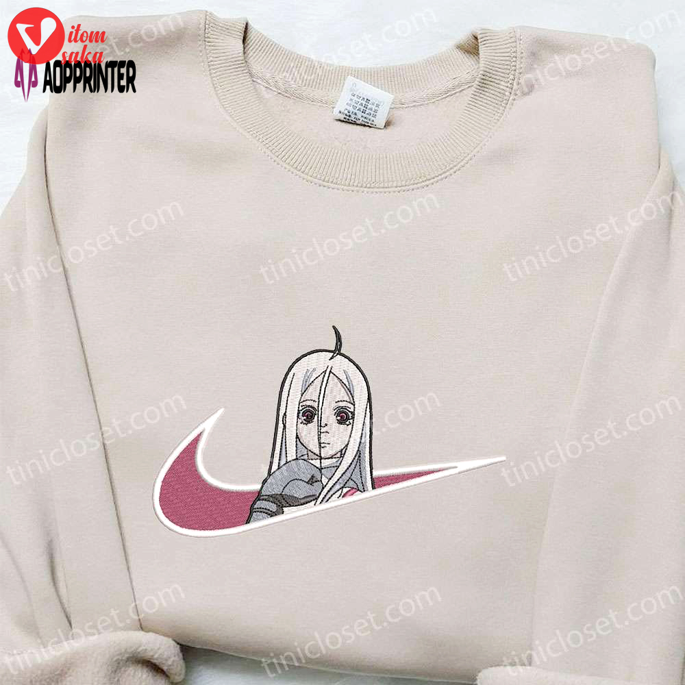 Anime embroidered hoodie: shiro x swoosh & deadman wonderland collection – customizable sweatshirt