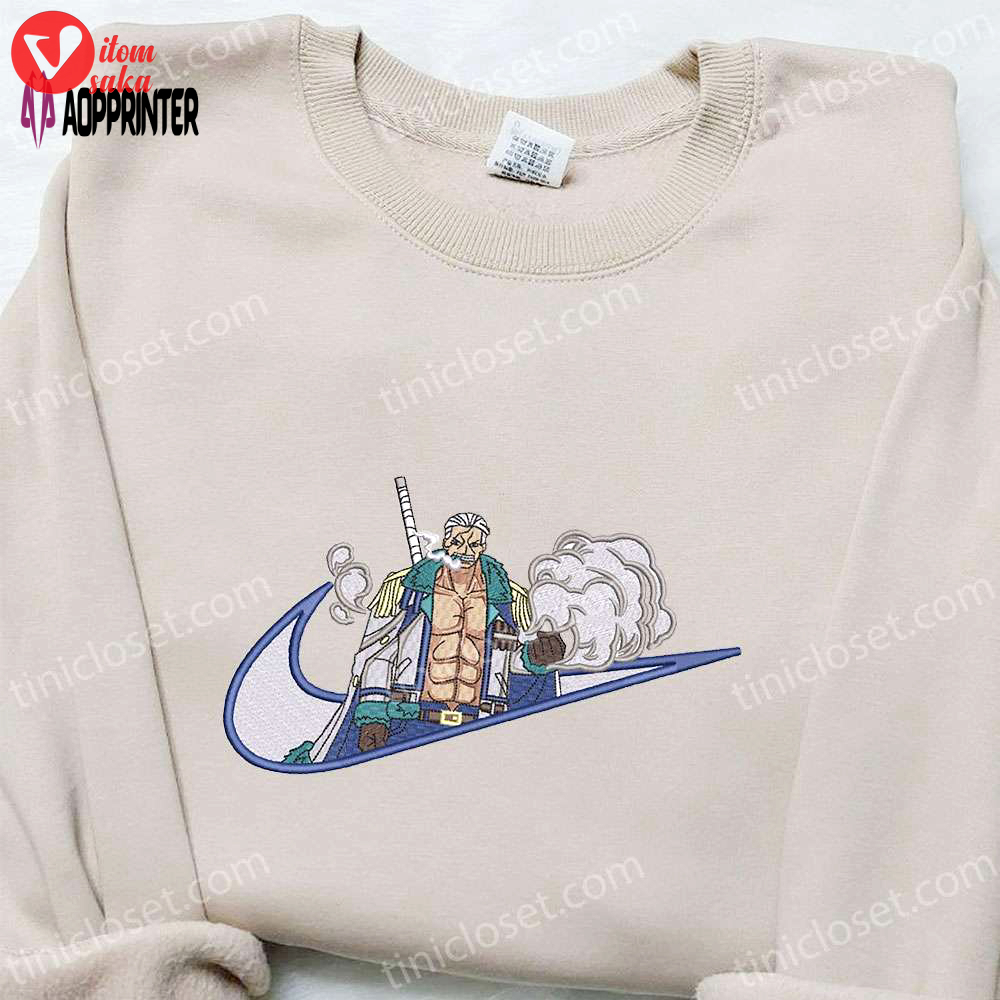 Anime embroidered shirt & hoodie: nike x smoker & one piece custom t-shirt