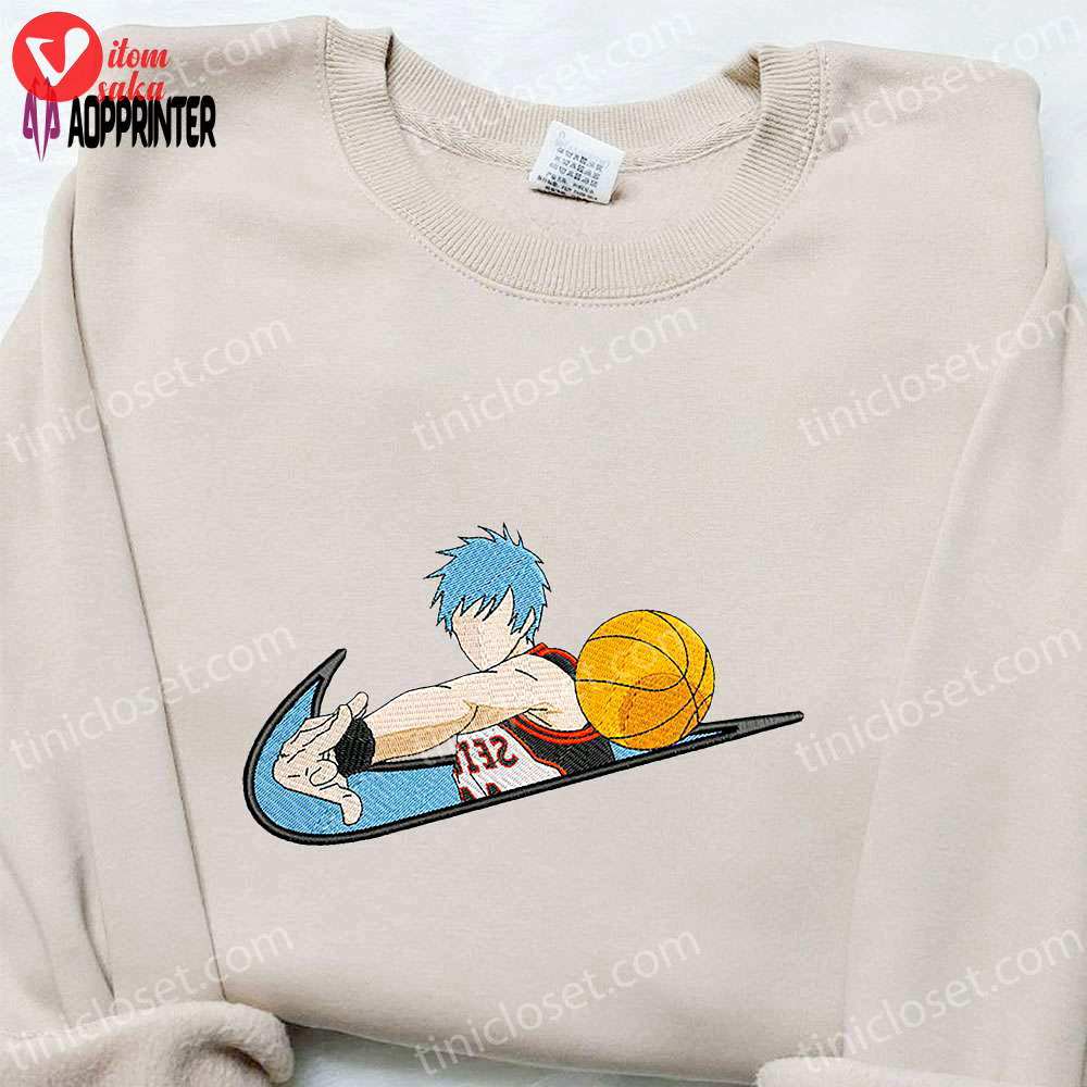 Anime embroidered sweatshirt: tetsuya kuroko x swoosh kuroko no basket shirt – cool anime clothing