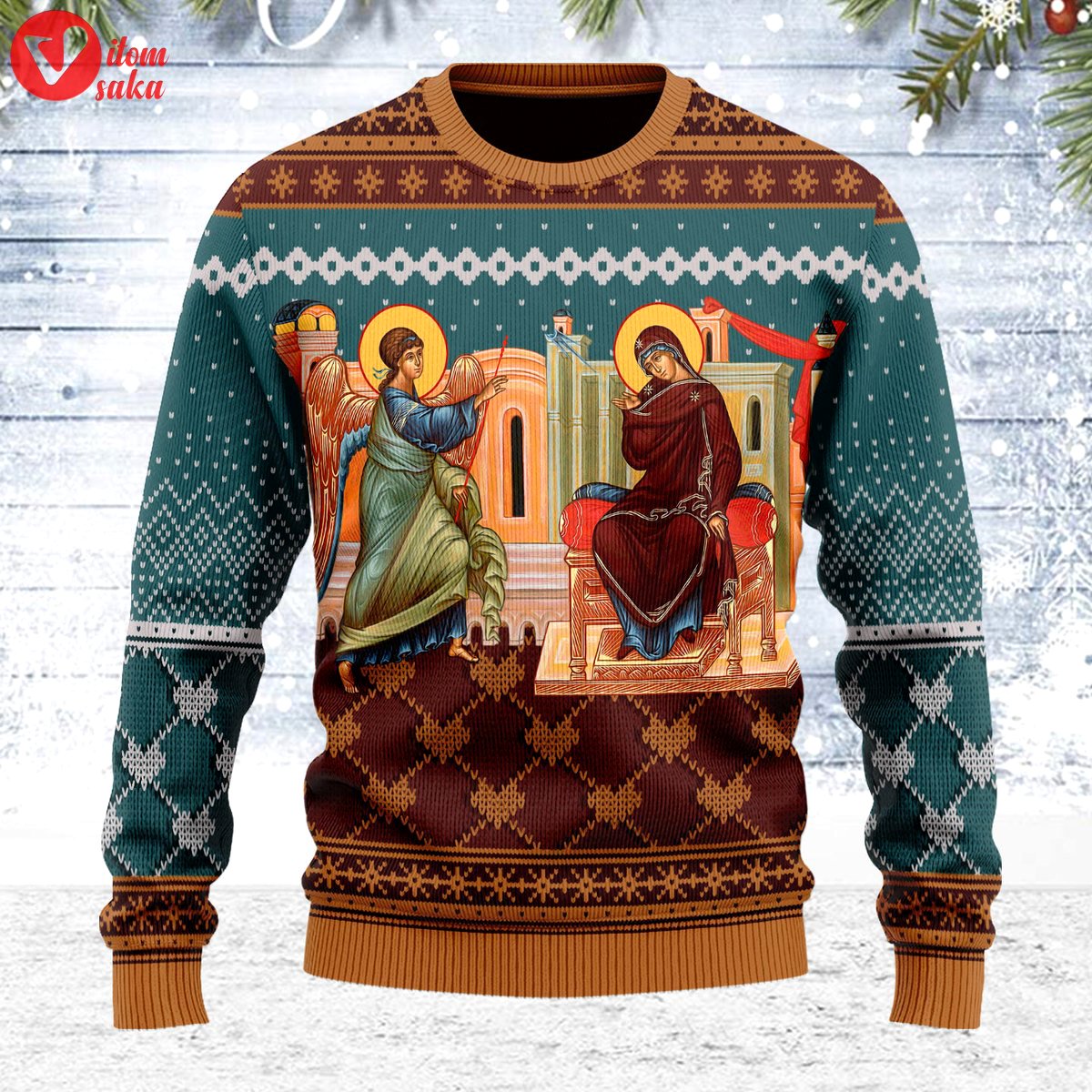 Annunciation of the mother of god ugly christmas sweater – stormmerch exclusive