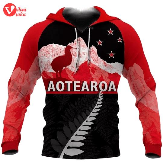 Aoraki mount cook red 3d all over print hoodie, zip-up hoodie