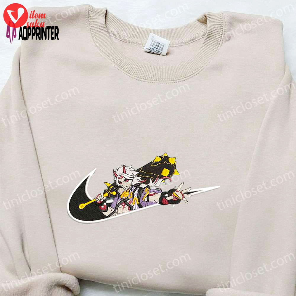 Arataki itto x swoosh game hoodie: nike inspired embroidered shirt perfect family gift ideas