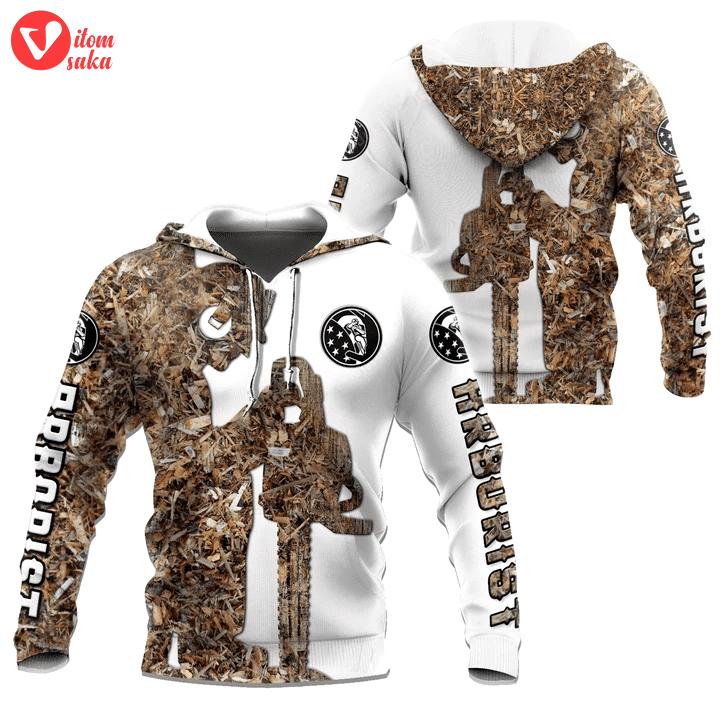 Arborist camouflage 3d all over printed hoodie, zip- up hoodie
