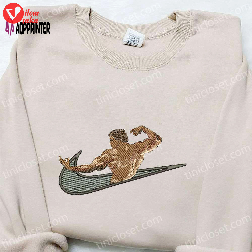 Arnold schwarzenegger x swoosh embroidered shirt: celebrity t-shirt perfect family gift!