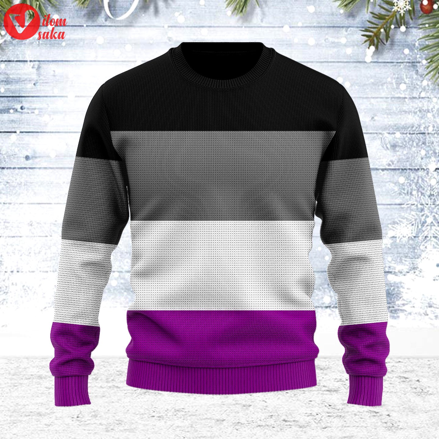 Asexual pride flag ugly christmas sweater – stormmerch exclusive