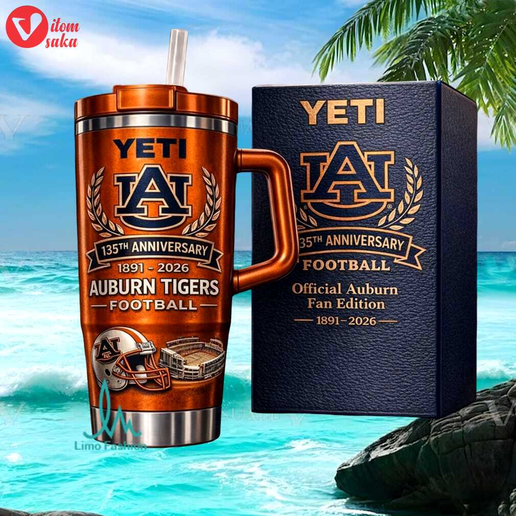 Auburn tigers 135th anniversary football 1891 2026 fan gift vintage stainless steel insulated tumbler