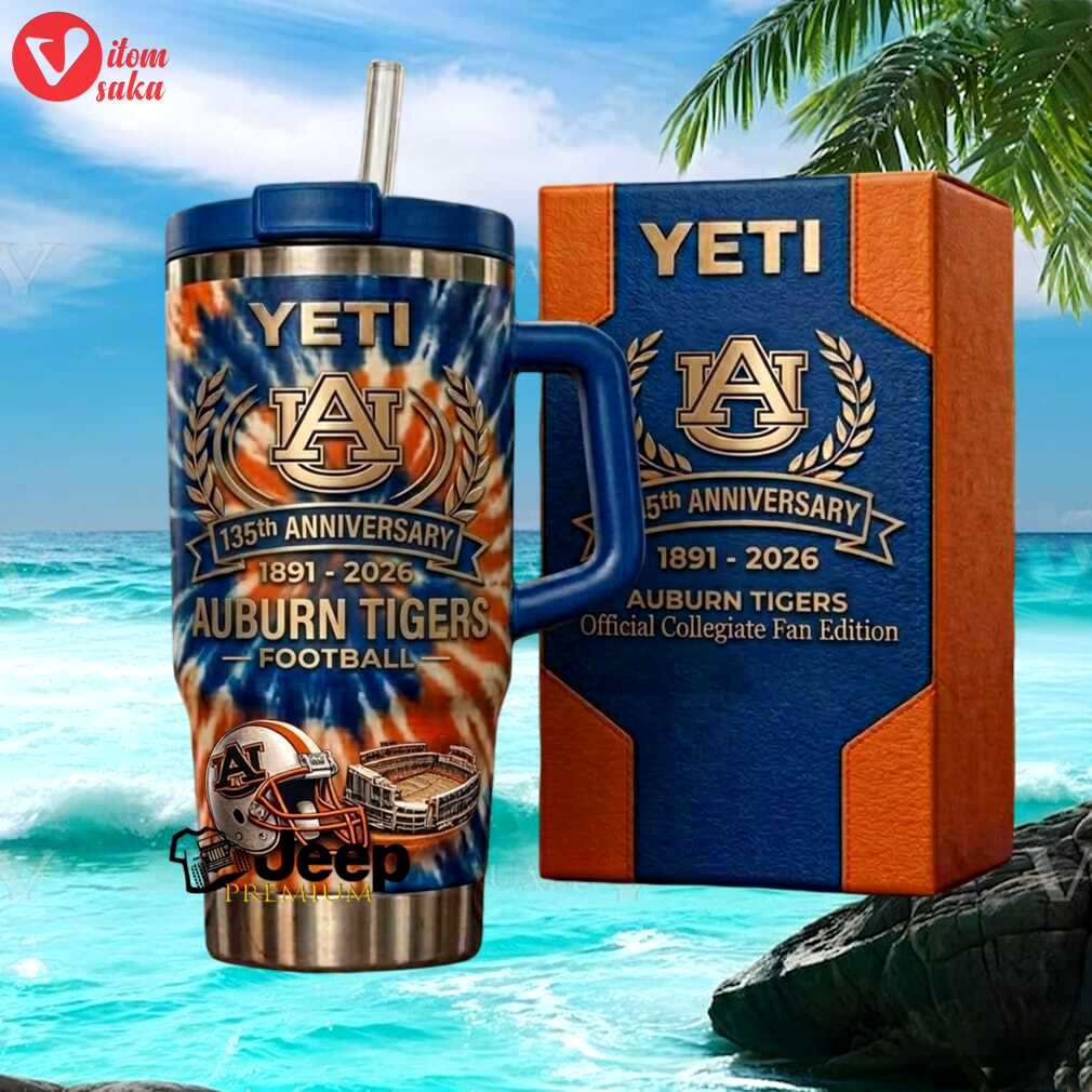 Auburn tigers football 135th anniversary 1891 2026 tie dye fan gift stainless steel insulated tumbler