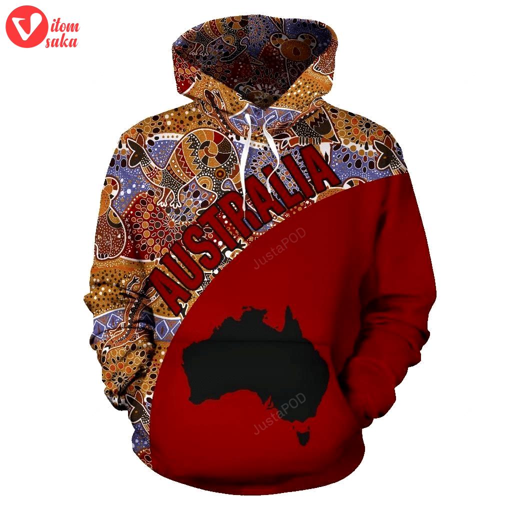 Australia red awesome 3d all over print hoodie, zip-up hoodie