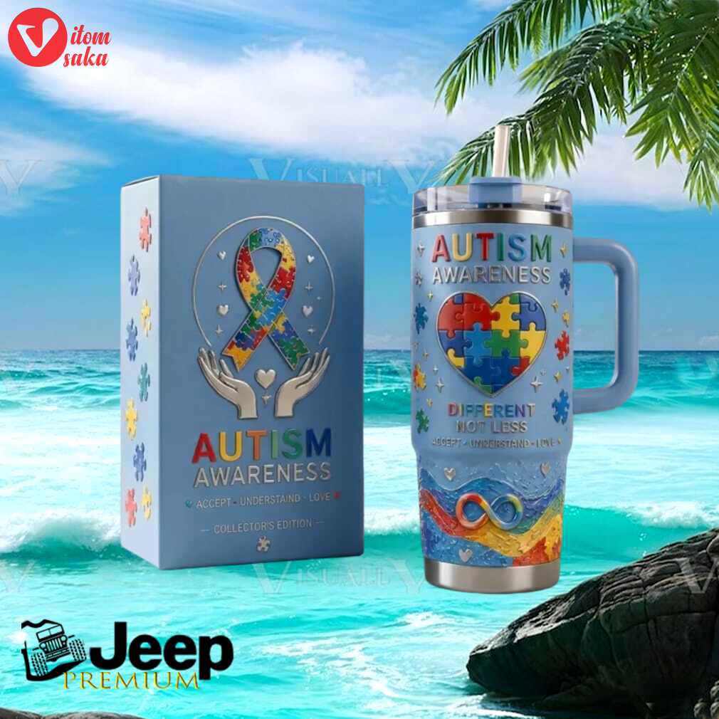 Autism awareness different not less puzzle heart neurodiversity gifts collector edition stainless steel insulated tumbler