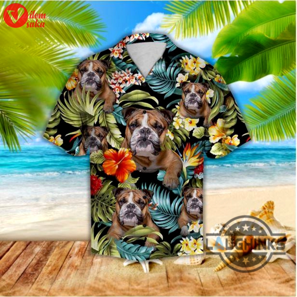 Awesome bulldog tropical hawaiian shirt 131 aloha hawaii shirts aloha summer beach button up shirts and shorts