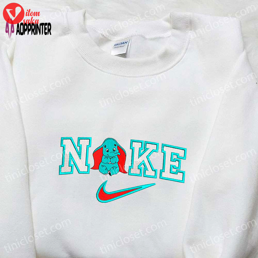Baby dumbo x nike cartoon embroidered shirt – custom nike gift for best birthday shop now!