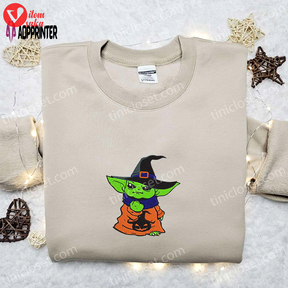 Baby yoda embroidered sweatshirt movie hoodie halloween shirt – cute & cozy apparel