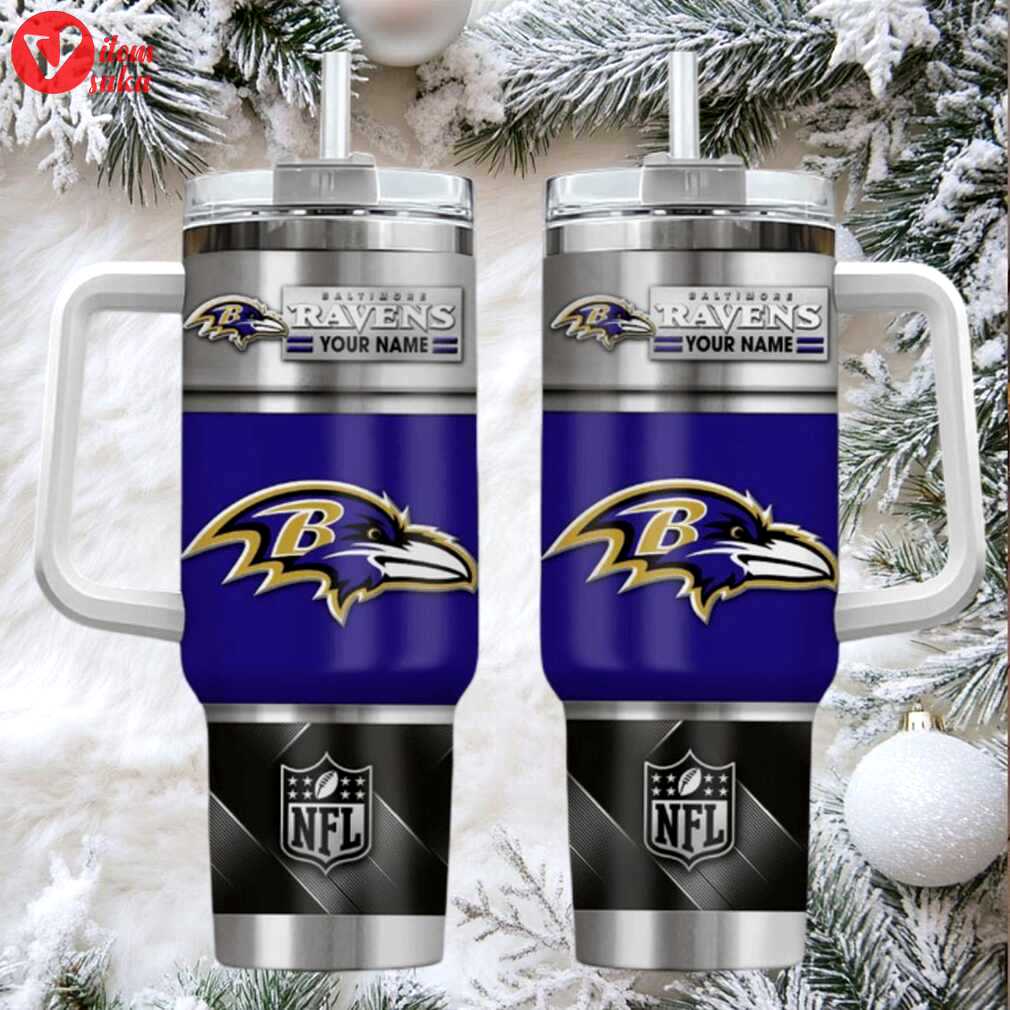 Bal ravens custom stanley cup 40oz. stainless steel travel tumbler with handle