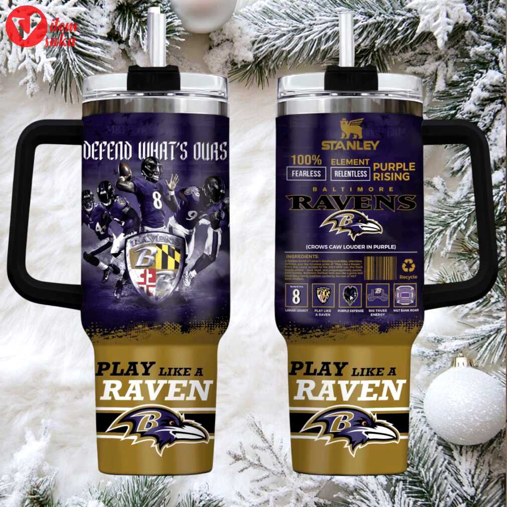 Bal ravens football custom stanley game day stainless steel tumbler 40oz 30oz with handle