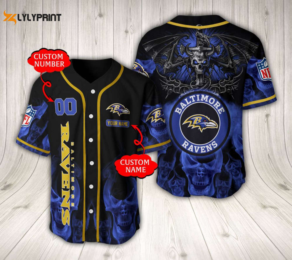 Baltimore ravens baseball jersey custom name and number fan gifts