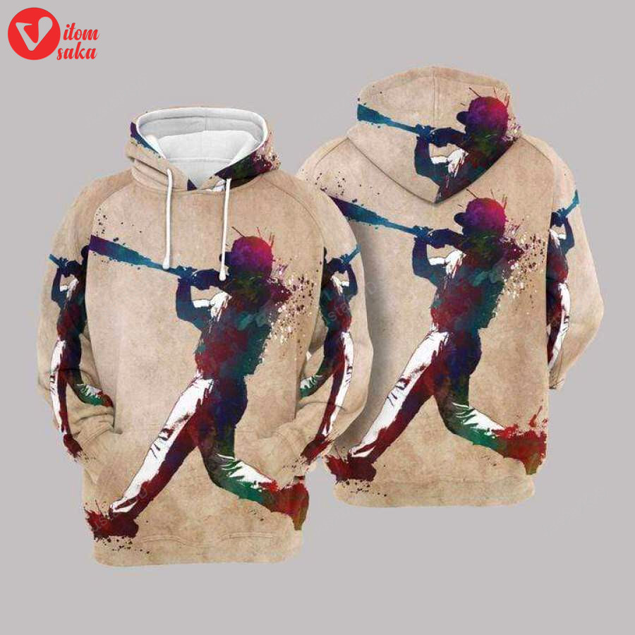 Baseball player vintage background 3d all print hoodie, zip- up hoodie
