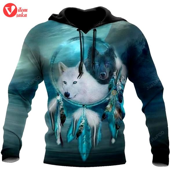 Beautiful wolf 3d all over printed hoodie, zip- up hoodie