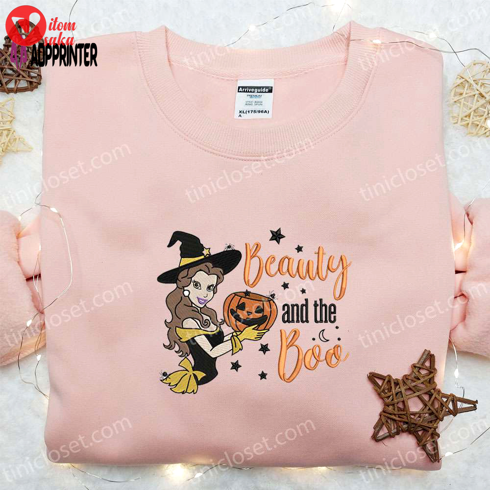 Belle beauty & the boo embroidered sweatshirt: disney princess hoodie best halloween gift ideas