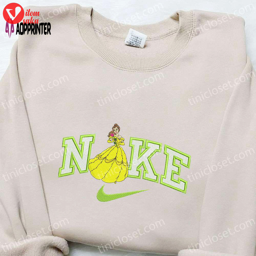 Belle x nike cartoon embroidered shirt: best nike inspired gift for family